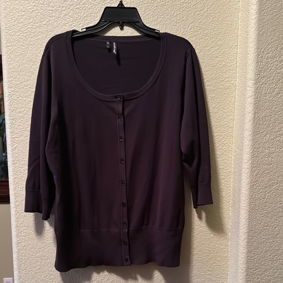 NEW! Maurice’s Black Button Down Cardigan Sweater, 3/4 sleeve. Size 1x - Picture 1 of 3